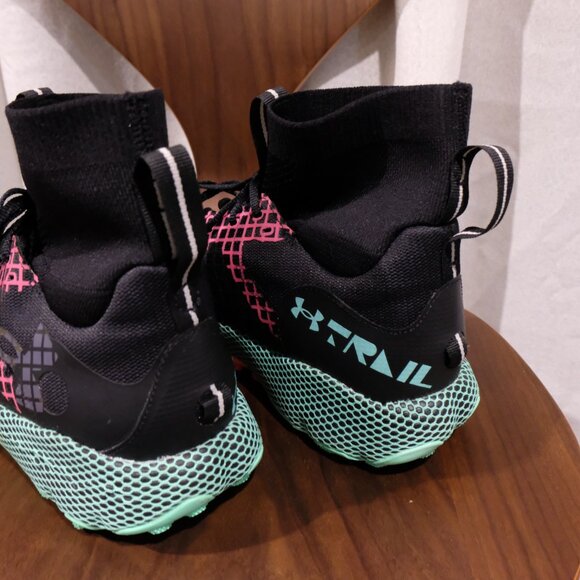 UA HOVR Ridge Trek Trail Running Shoes Mens Under Armour Vibram Black Green - Picture 5 of 7